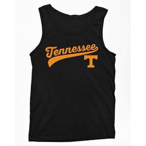 NEW Tennessee Volunteers Baseball Script Wordmark Color Pop Tank Top BLACK